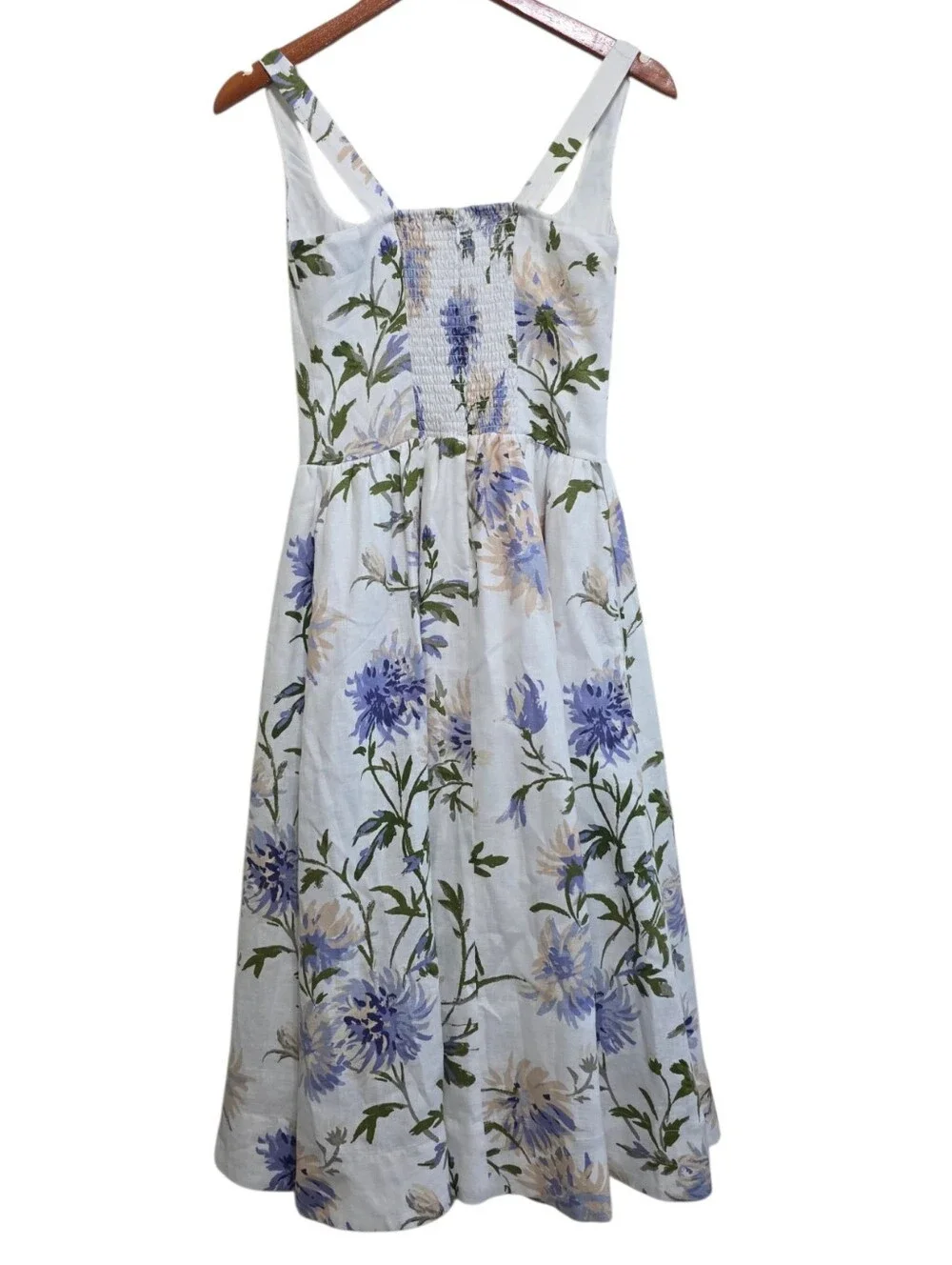 Reformation Janu Linen Midi Dress in Serenity Size 2